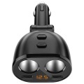 Bộ chia tẩu sạc 2 nguồn tẩu, 2 cổng sạc cho ô tô màn hình led HY16